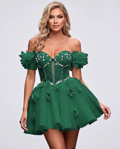 Imogen Mini Dress — Emerald