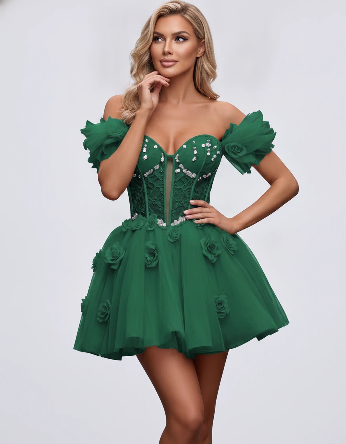 Imogen Mini Dress — Emerald | SKU: RB-19044a-emerald-2,RB-19044a-emerald-4,RB-19044a-emerald-6,RB-19044a-emerald-8,RB-19044a-emerald-10,RB-19044a-emerald-12,RB-19044a-emerald-14,RB-19044a-emerald-14W,RB-19044a-emerald-16,RB-19044a-emerald-16W,RB-19044a-emerald-18W,RB-19044a-emerald-20W