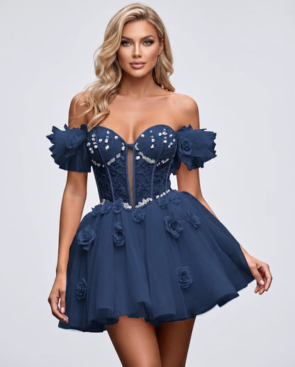 Imogen Mini Dress — Navy