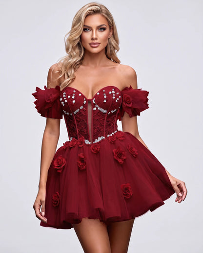 Imogen Mini Dress — Red
