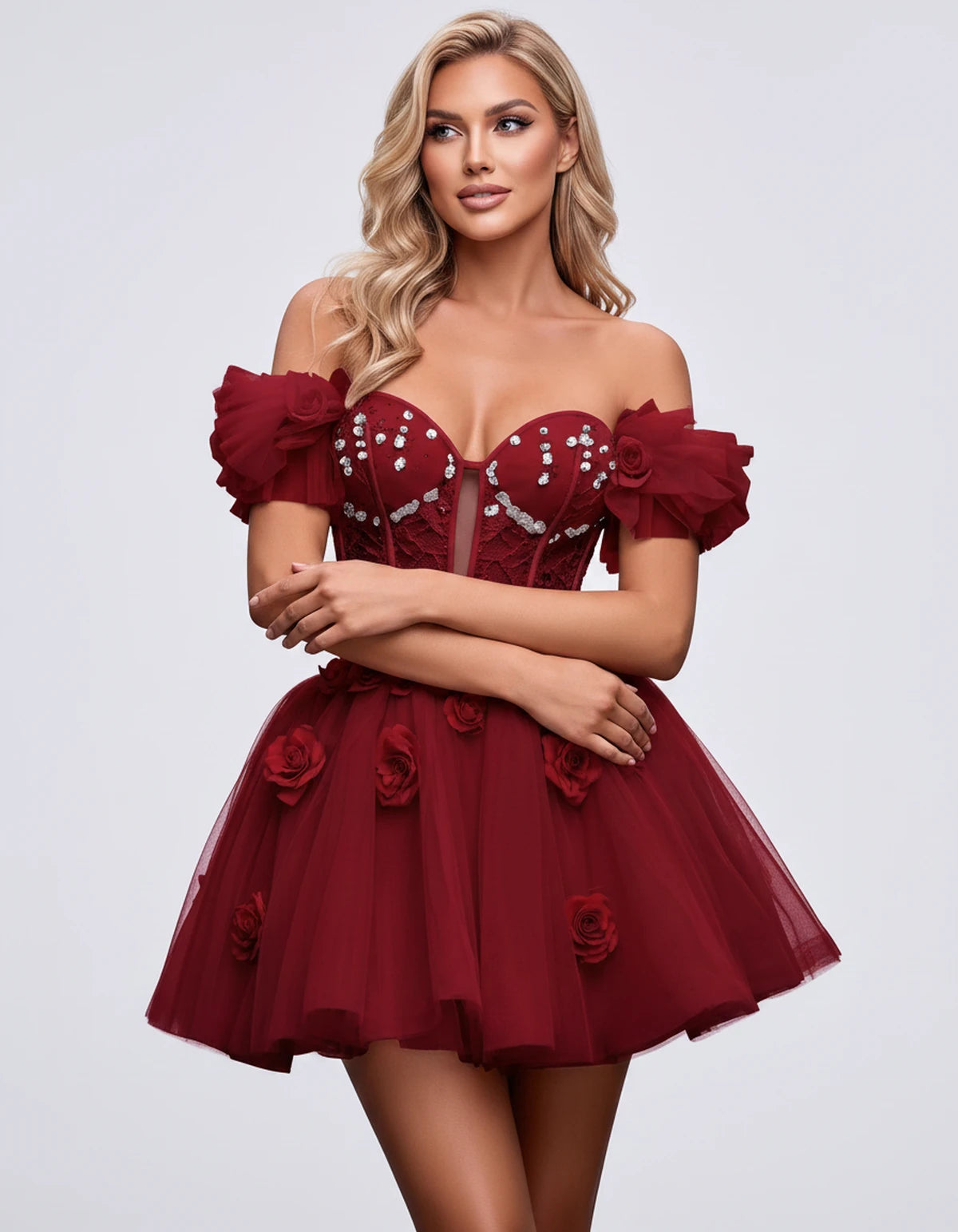 Imogen Mini Dress — Red | SKU: RB-19044a-red-2,RB-19044a-red-4,RB-19044a-red-6,RB-19044a-red-8,RB-19044a-red-10,RB-19044a-red-12,RB-19044a-red-14,RB-19044a-red-14W,RB-19044a-red-16,RB-19044a-red-16W,RB-19044a-red-18W,RB-19044a-red-20W