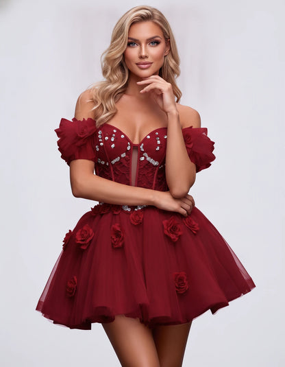 Imogen Mini Dress — Red | SKU: RB-19044a-red-2,RB-19044a-red-4,RB-19044a-red-6,RB-19044a-red-8,RB-19044a-red-10,RB-19044a-red-12,RB-19044a-red-14,RB-19044a-red-14W,RB-19044a-red-16,RB-19044a-red-16W,RB-19044a-red-18W,RB-19044a-red-20W
