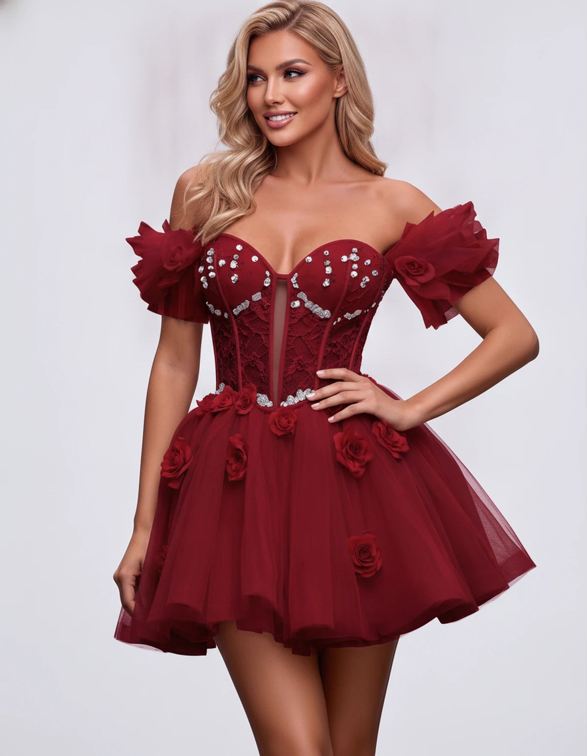 Imogen Mini Dress — Red | SKU: RB-19044a-red-2,RB-19044a-red-4,RB-19044a-red-6,RB-19044a-red-8,RB-19044a-red-10,RB-19044a-red-12,RB-19044a-red-14,RB-19044a-red-14W,RB-19044a-red-16,RB-19044a-red-16W,RB-19044a-red-18W,RB-19044a-red-20W