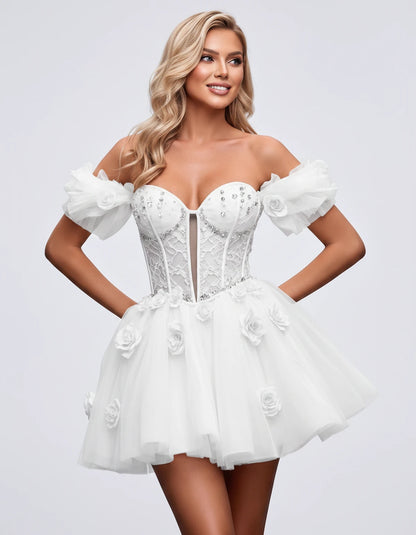 Imogen Mini Dress — White | SKU: RB-19044a-white-2,RB-19044a-white-4,RB-19044a-white-6,RB-19044a-white-8,RB-19044a-white-10,RB-19044a-white-12,RB-19044a-white-14,RB-19044a-white-14W,RB-19044a-white-16,RB-19044a-white-16W,RB-19044a-white-18W,RB-19044a-white-20W