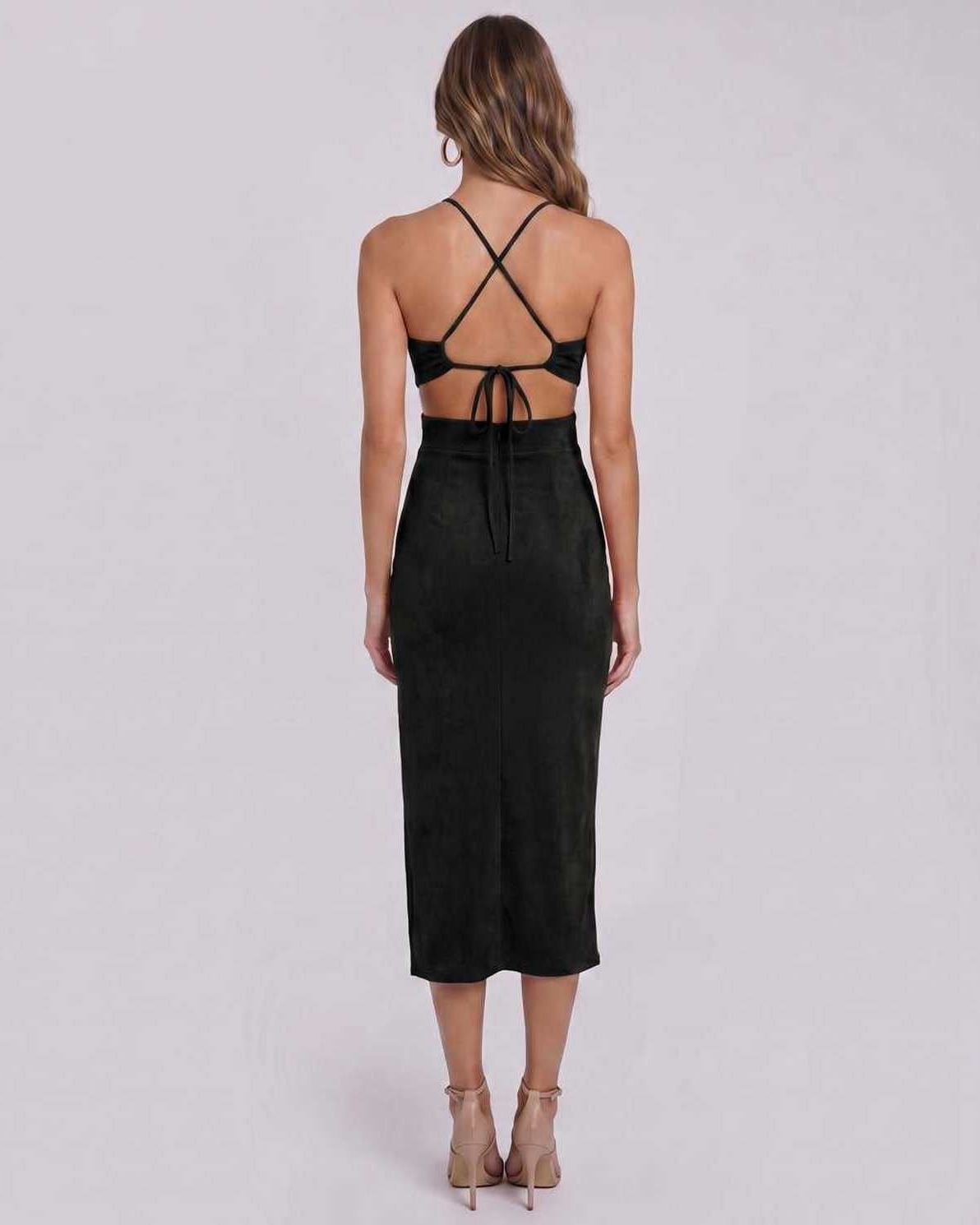 Ramblion Ina midi dress — crew neck neckline · styled view 9 · styled for cocktail season
