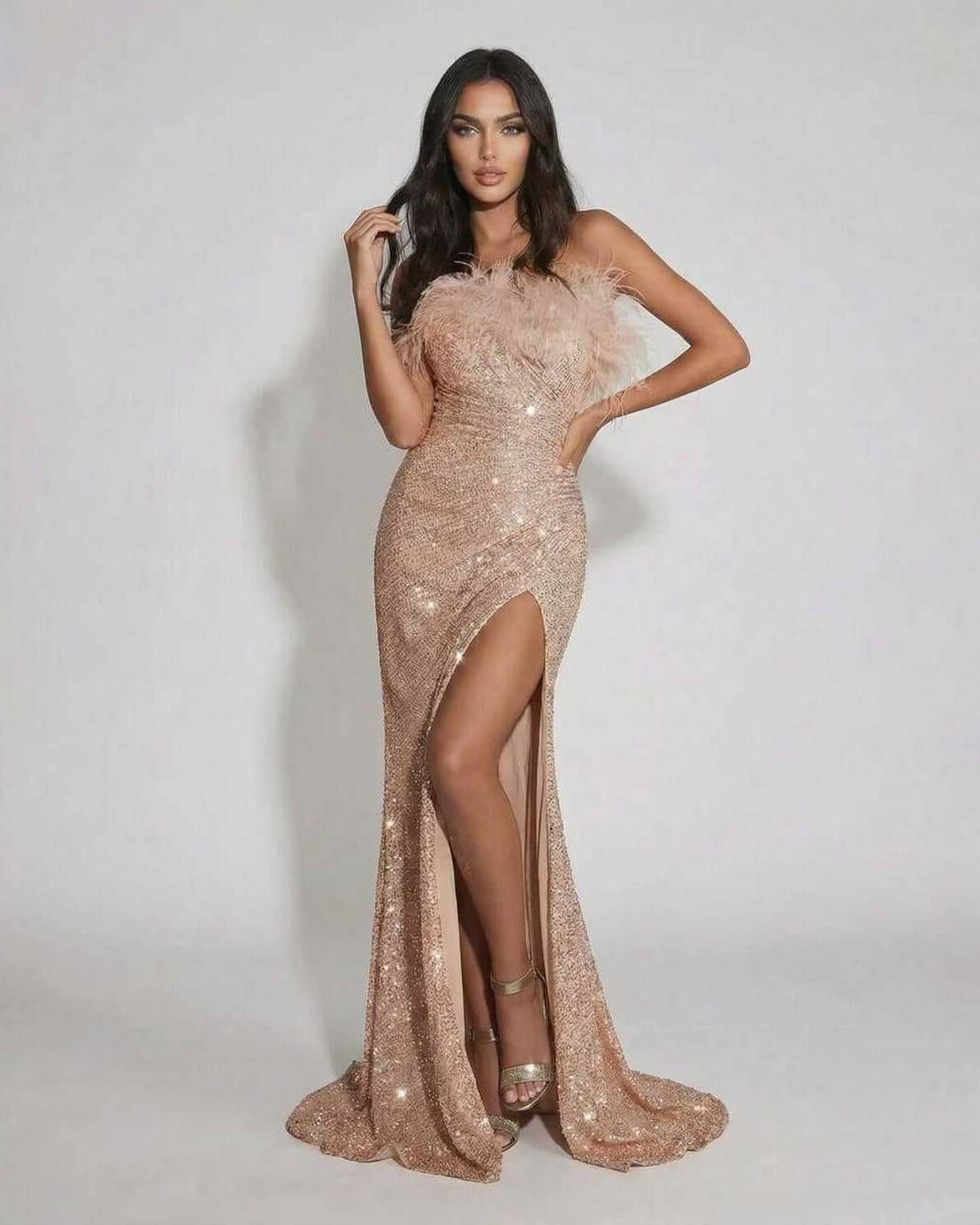 Inca Maxi Dress by RAMBLION, pink sequin overlay, elegant and chic, perfect for special occasions.