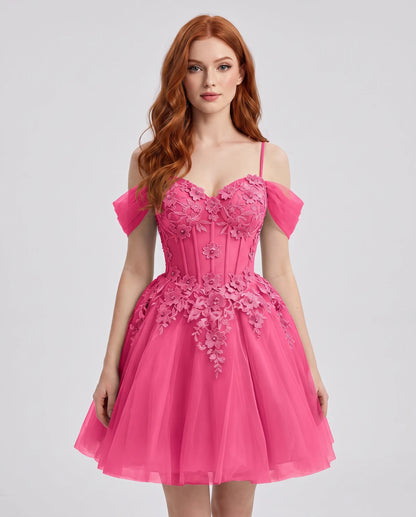 Iolanthe Mini Dresses — Bright Pink