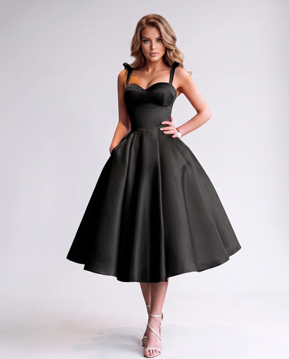 Isabeau Midi Dresses — Black