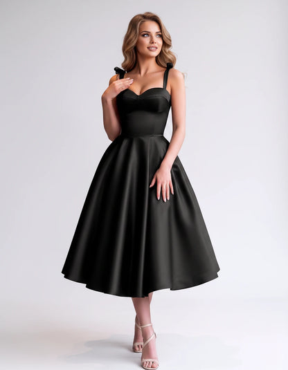 Isabeau Midi Dresses — Black | SKU: RB-d56593-black-2,RB-d56593-black-4,RB-d56593-black-6,RB-d56593-black-8,RB-d56593-black-10,RB-d56593-black-12,RB-d56593-black-14,RB-d56593-black-14W,RB-d56593-black-16,RB-d56593-black-16W,RB-d56593-black-18W,RB-d56593-black-20W