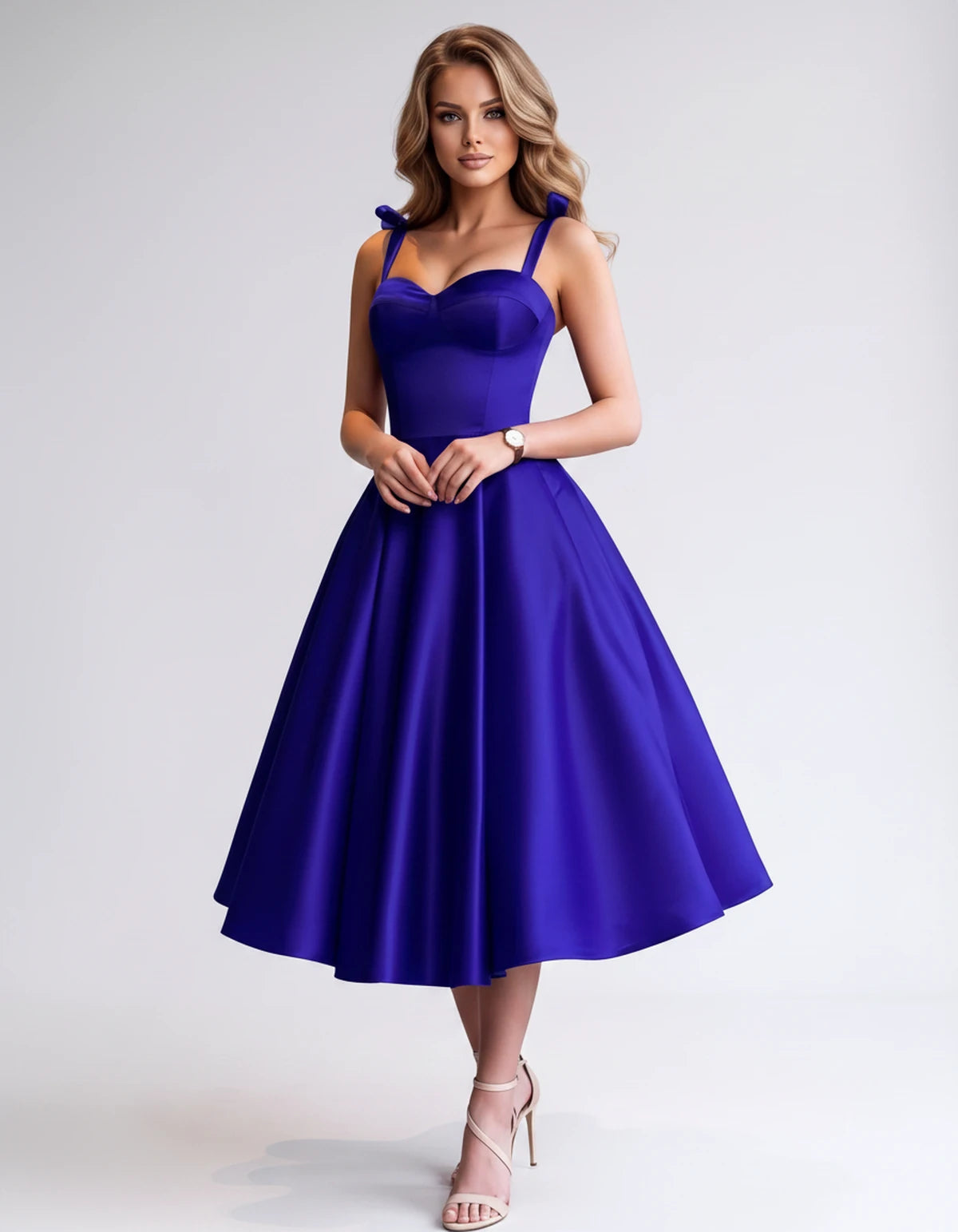 Isabeau Midi Dresses — Blue | SKU: RB-d56593-blue-2,RB-d56593-blue-4,RB-d56593-blue-6,RB-d56593-blue-8,RB-d56593-blue-10,RB-d56593-blue-12,RB-d56593-blue-14,RB-d56593-blue-14W,RB-d56593-blue-16,RB-d56593-blue-16W,RB-d56593-blue-18W,RB-d56593-blue-20W