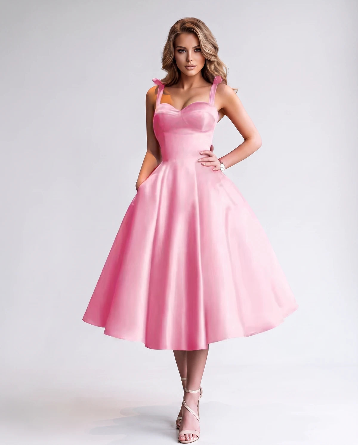 Isabeau Midi Dresses — Pink