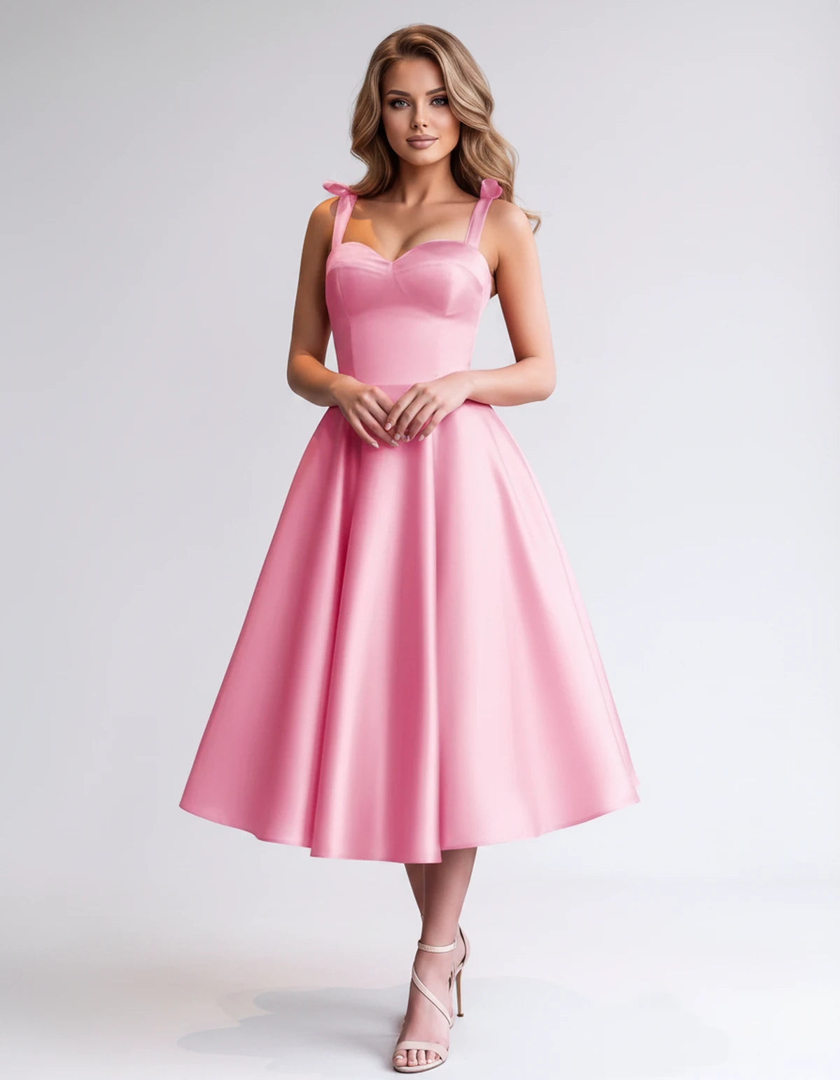 Isabeau Midi Dresses — Pink | SKU: RB-d56593-pink-2,RB-d56593-pink-4,RB-d56593-pink-6,RB-d56593-pink-8,RB-d56593-pink-10,RB-d56593-pink-12,RB-d56593-pink-14,RB-d56593-pink-14W,RB-d56593-pink-16,RB-d56593-pink-16W,RB-d56593-pink-18W,RB-d56593-pink-20W