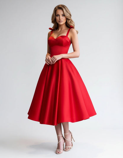 Isabeau Midi Dresses — Red | SKU: RB-d56593-red-2,RB-d56593-red-4,RB-d56593-red-6,RB-d56593-red-8,RB-d56593-red-10,RB-d56593-red-12,RB-d56593-red-14,RB-d56593-red-14W,RB-d56593-red-16,RB-d56593-red-16W,RB-d56593-red-18W,RB-d56593-red-20W