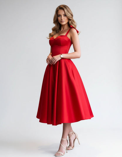Isabeau Midi Dresses — Red | SKU: RB-d56593-red-2,RB-d56593-red-4,RB-d56593-red-6,RB-d56593-red-8,RB-d56593-red-10,RB-d56593-red-12,RB-d56593-red-14,RB-d56593-red-14W,RB-d56593-red-16,RB-d56593-red-16W,RB-d56593-red-18W,RB-d56593-red-20W
