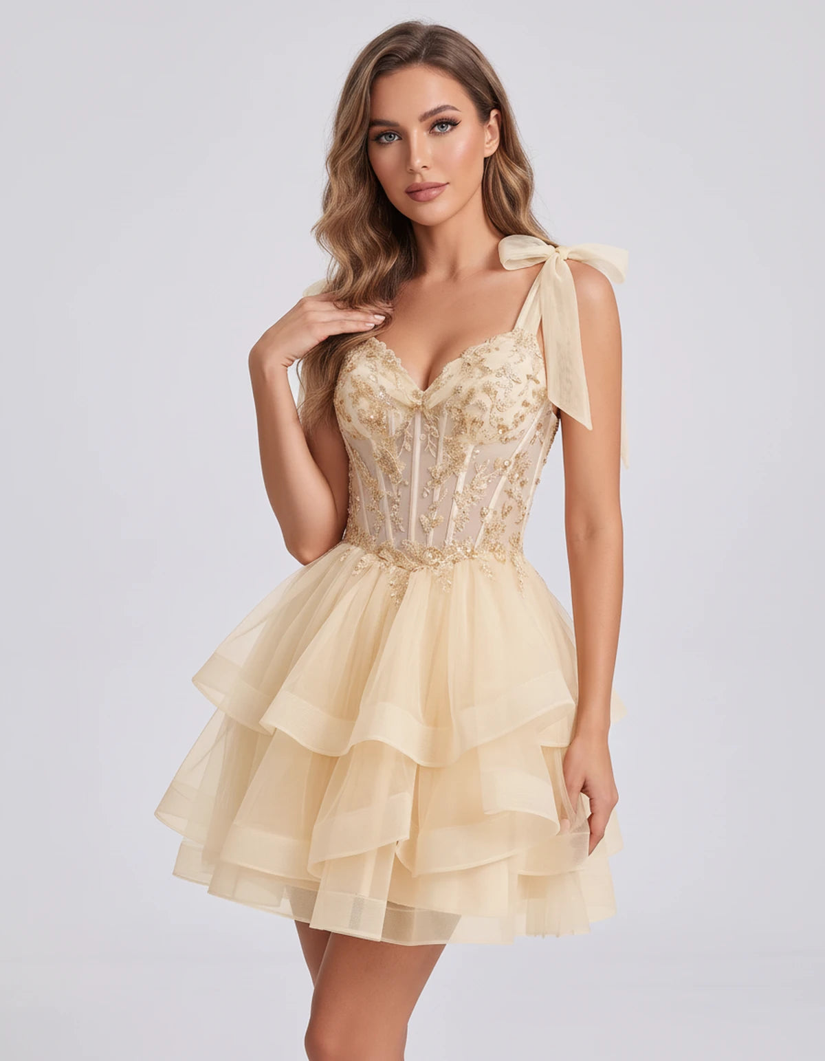 Isaline Mini Dresses — Champagne | SKU: RB-25eaeb-champa2e-2,RB-25eaeb-champa2e-4,RB-25eaeb-champa2e-6,RB-25eaeb-champa2e-8,RB-25eaeb-champa2e-10,RB-25eaeb-champa2e-12,RB-25eaeb-champa2e-14,RB-25eaeb-champa2e-16,RB-25eaeb-champa2e-16W,RB-25eaeb-champa2e-18W,RB-25eaeb-champa2e-20W,RB-25eaeb-champa2e-22W