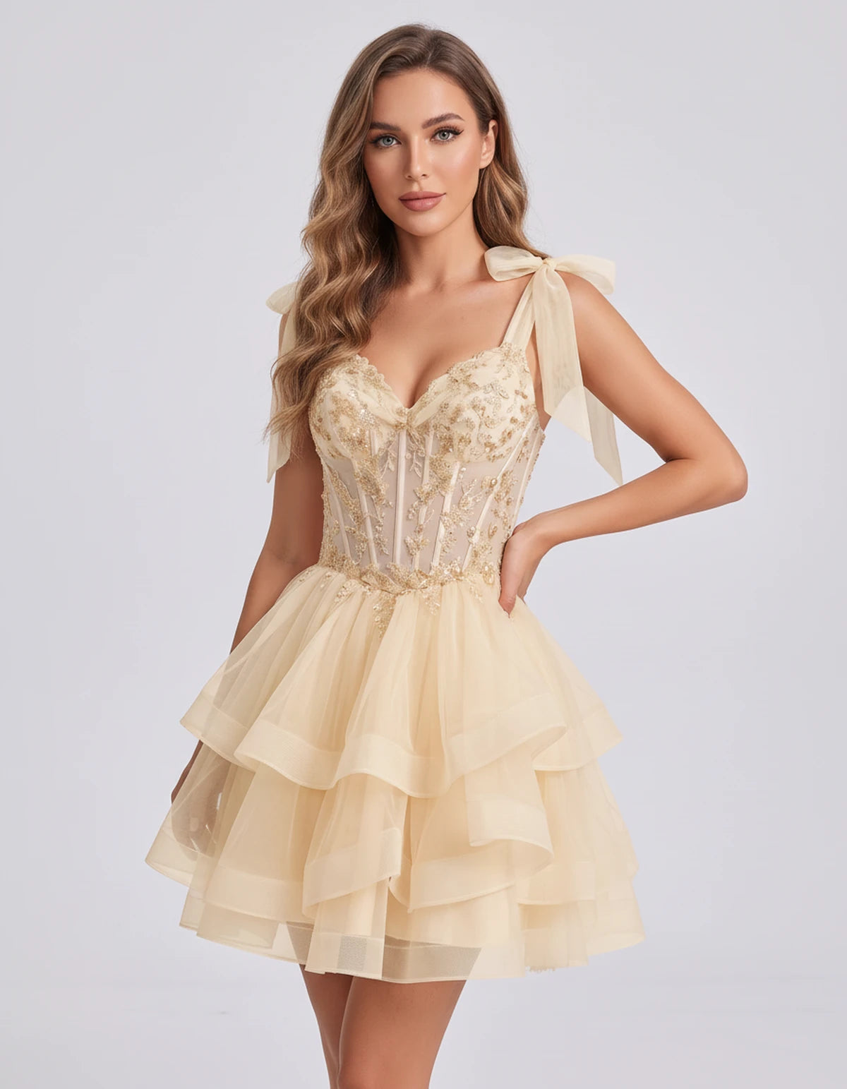 Isaline Mini Dresses — Champagne | SKU: RB-25eaeb-champa2e-2,RB-25eaeb-champa2e-4,RB-25eaeb-champa2e-6,RB-25eaeb-champa2e-8,RB-25eaeb-champa2e-10,RB-25eaeb-champa2e-12,RB-25eaeb-champa2e-14,RB-25eaeb-champa2e-16,RB-25eaeb-champa2e-16W,RB-25eaeb-champa2e-18W,RB-25eaeb-champa2e-20W,RB-25eaeb-champa2e-22W