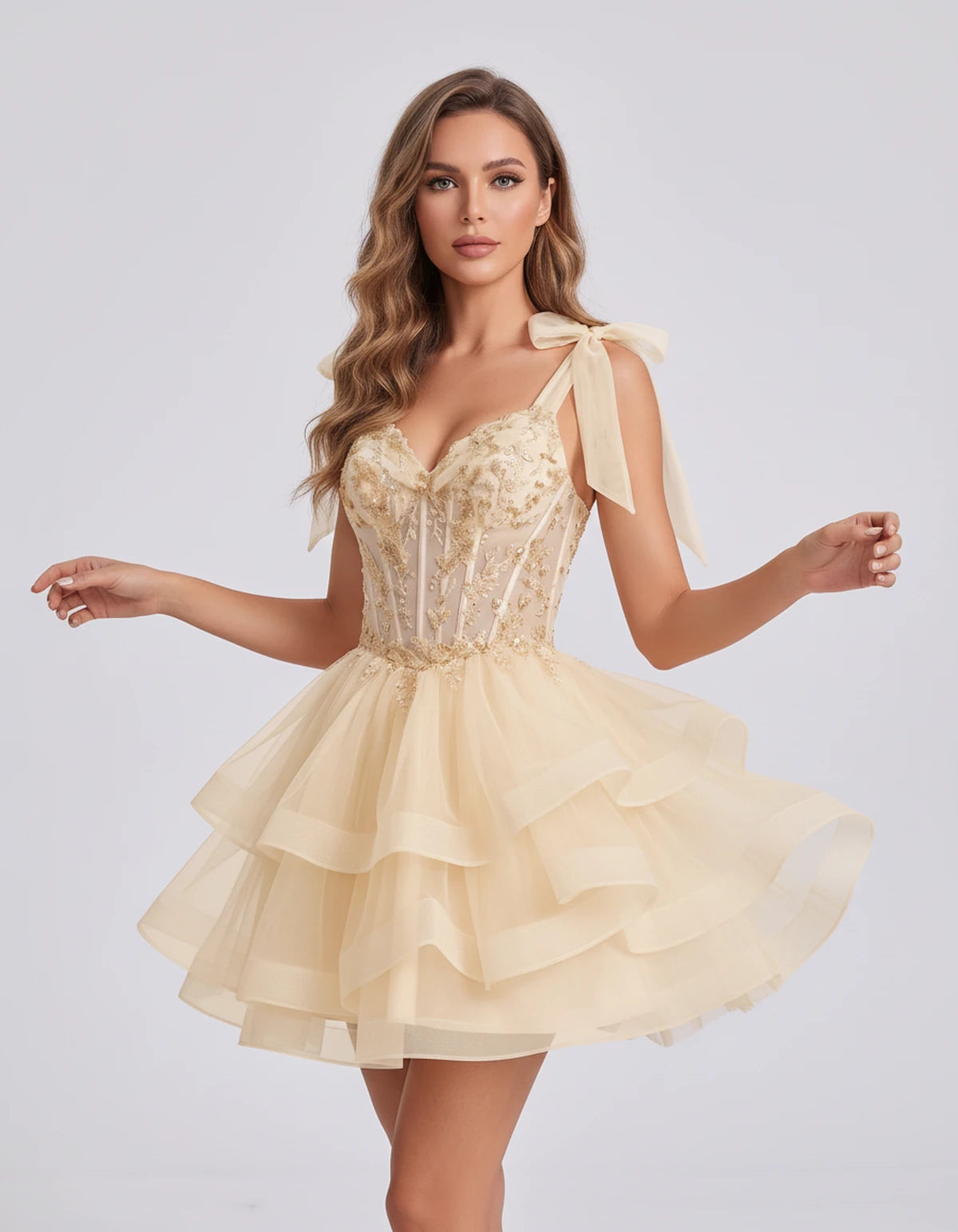 Isaline Mini Dresses — Champagne | SKU: RB-25eaeb-champa2e-2,RB-25eaeb-champa2e-4,RB-25eaeb-champa2e-6,RB-25eaeb-champa2e-8,RB-25eaeb-champa2e-10,RB-25eaeb-champa2e-12,RB-25eaeb-champa2e-14,RB-25eaeb-champa2e-16,RB-25eaeb-champa2e-16W,RB-25eaeb-champa2e-18W,RB-25eaeb-champa2e-20W,RB-25eaeb-champa2e-22W