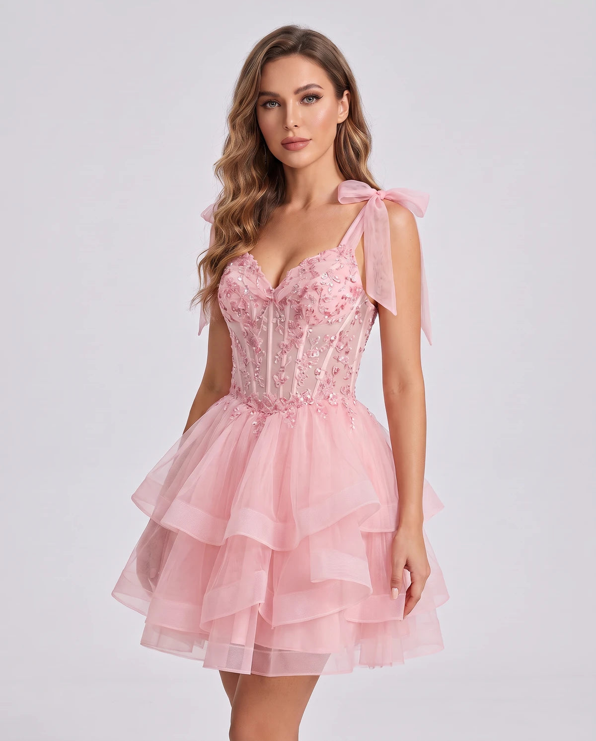 Isaline Mini Dresses — Pink