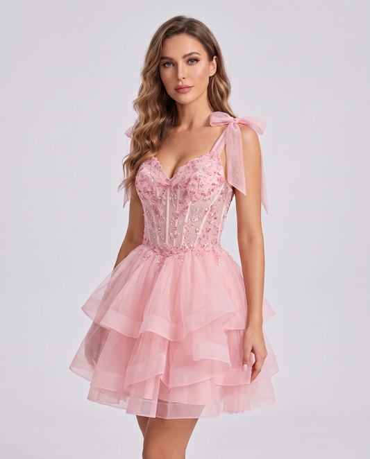 Isaline Mini Dresses — Pink