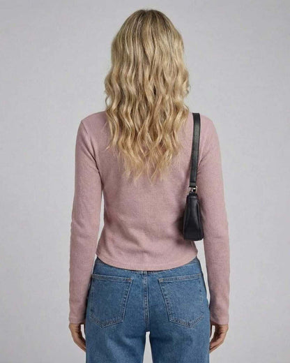 Isis Top - Pink Mini Dress, long sleeve, textured knit, comfortable and stylish, RAMBLION brand.
