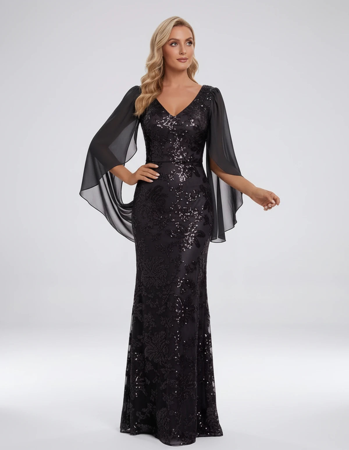 Islande Maxi Dresses — Black | SKU: RB-8845ac-black-2,RB-8845ac-black-4,RB-8845ac-black-6,RB-8845ac-black-8,RB-8845ac-black-10,RB-8845ac-black-12,RB-8845ac-black-14,RB-8845ac-black-16,RB-8845ac-black-16W,RB-8845ac-black-18W,RB-8845ac-black-20W,RB-8845ac-black-22W