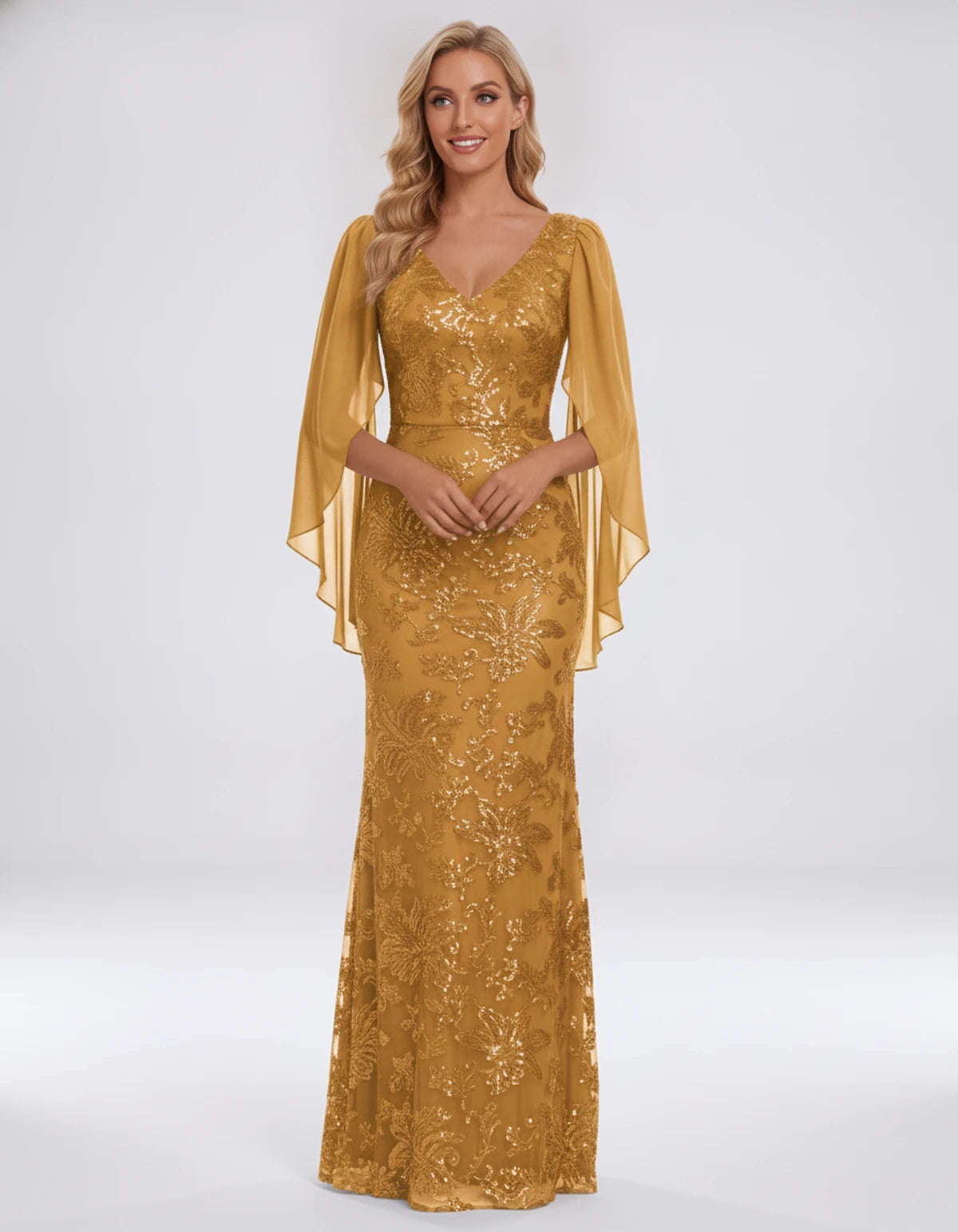 Islande Maxi Dresses — Gold | SKU: RB-8845ac-gold-2,RB-8845ac-gold-4,RB-8845ac-gold-6,RB-8845ac-gold-8,RB-8845ac-gold-10,RB-8845ac-gold-12,RB-8845ac-gold-14,RB-8845ac-gold-16,RB-8845ac-gold-16W,RB-8845ac-gold-18W,RB-8845ac-gold-20W,RB-8845ac-gold-22W