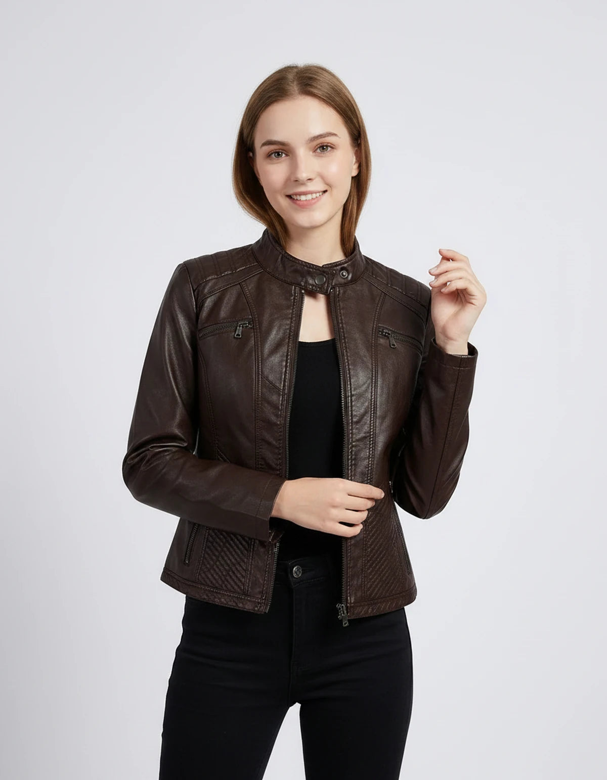 Isodora Jackets — Coffee | SKU: RB-5134db-coffee-XS,RB-5134db-coffee-S,RB-5134db-coffee-M,RB-5134db-coffee-L,RB-5134db-coffee-XL,RB-5134db-coffee-2XL