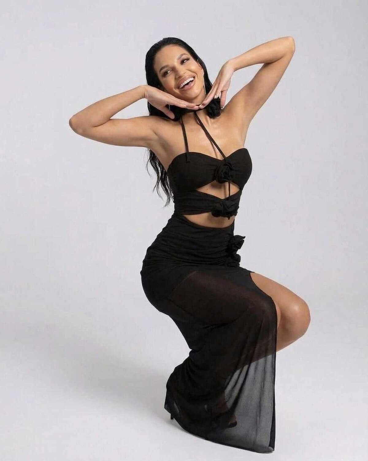 Jaca Maxi Dress by RAMBLION, black ankle-length gown, halter neck, elegant for upscale soirées, comfortable fit.