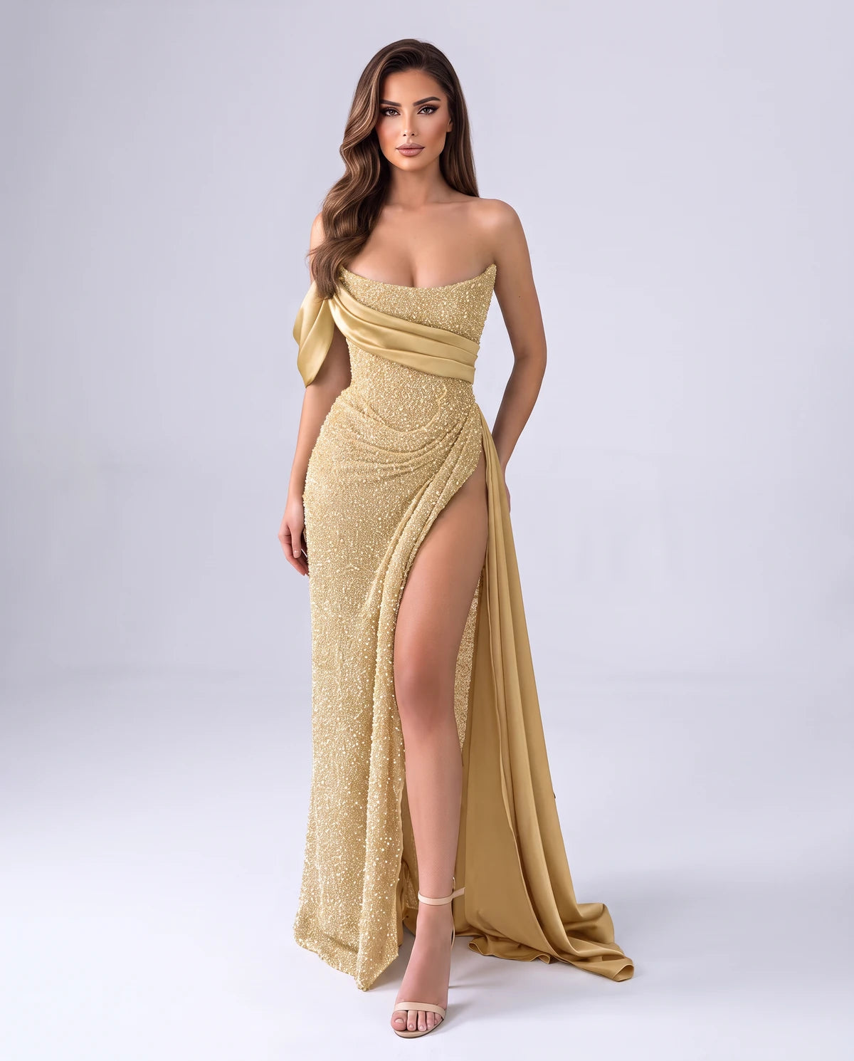 Jacaranda Maxi Dresses — Gold