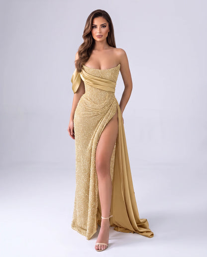 Jacaranda Maxi Dresses — Gold