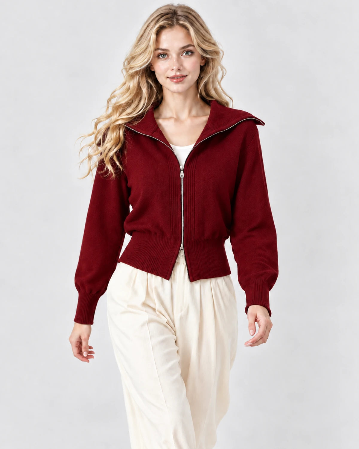 Jacintha Cardigans — Burgundy | SKU: RB-c48f64-burgundy-ONE SIZE