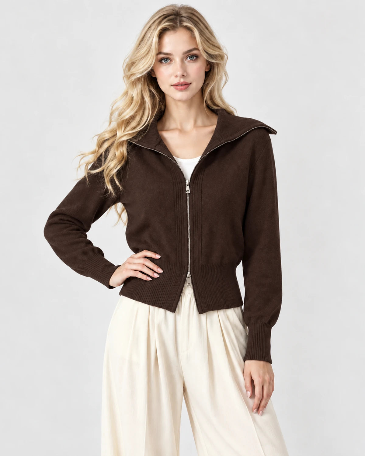 Jacintha Cardigans — Dark Brown