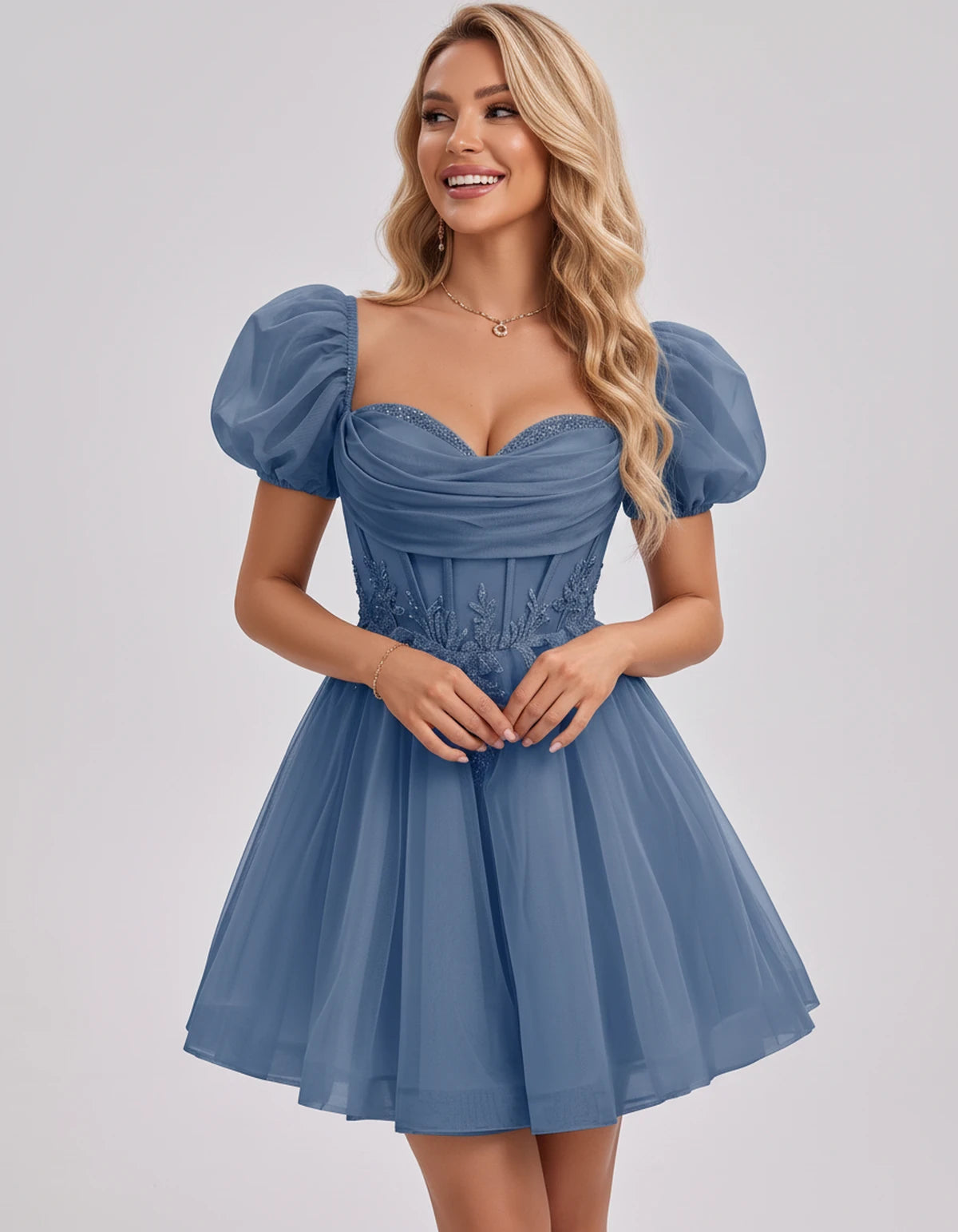 Jasminne Mini Dresses — Dusty Blue | SKU: RB-1b3eb1-dustyb76-2,RB-1b3eb1-dustyb76-4,RB-1b3eb1-dustyb76-6,RB-1b3eb1-dustyb76-8,RB-1b3eb1-dustyb76-10,RB-1b3eb1-dustyb76-12,RB-1b3eb1-dustyb76-14,RB-1b3eb1-dustyb76-16,RB-1b3eb1-dustyb76-16W,RB-1b3eb1-dustyb76-18W,RB-1b3eb1-dustyb76-20W,RB-1b3eb1-dustyb76-22W