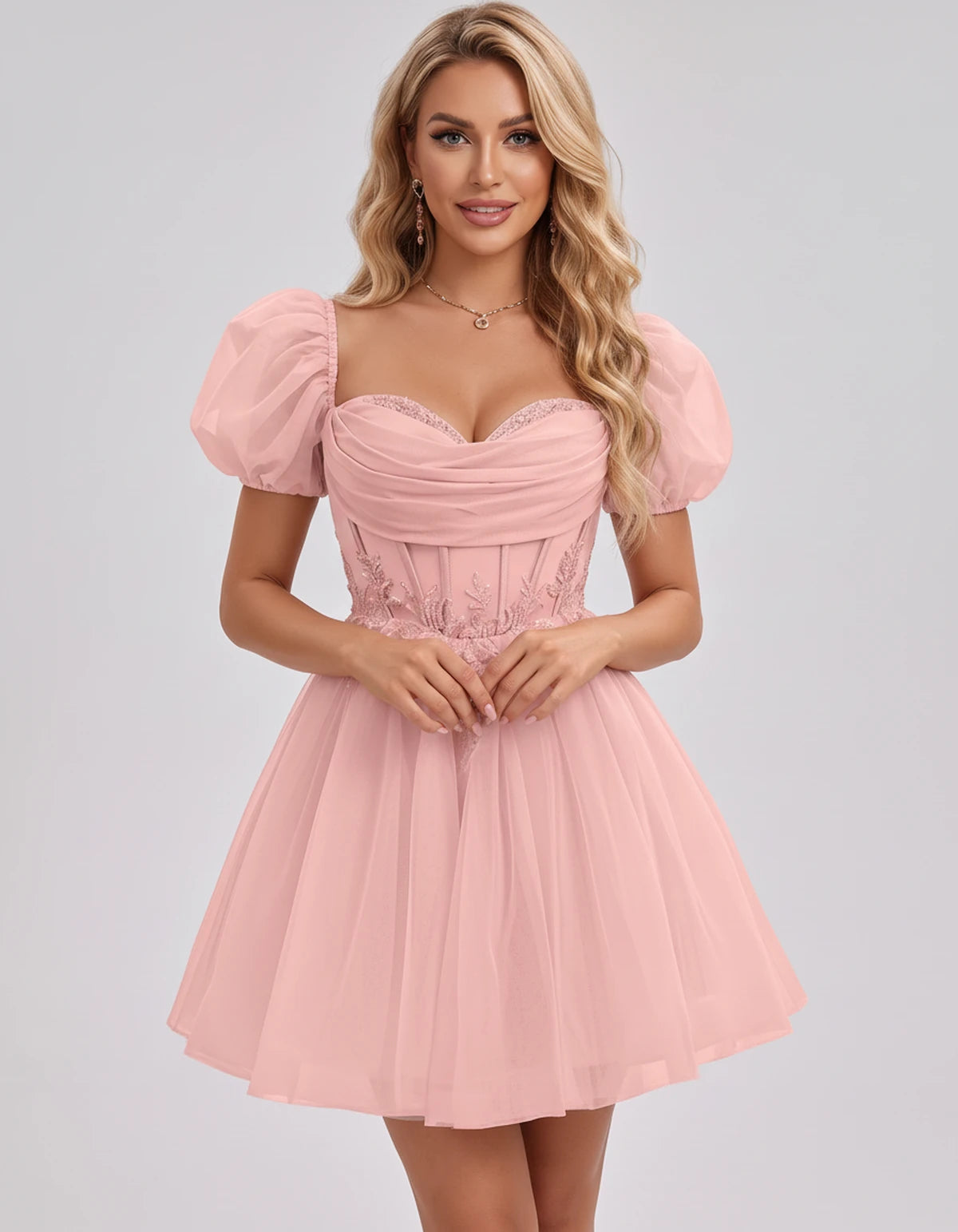 Jasminne Mini Dresses — Pink | SKU: RB-1b3eb1-pink-2,RB-1b3eb1-pink-4,RB-1b3eb1-pink-6,RB-1b3eb1-pink-8,RB-1b3eb1-pink-10,RB-1b3eb1-pink-12,RB-1b3eb1-pink-14,RB-1b3eb1-pink-16,RB-1b3eb1-pink-16W,RB-1b3eb1-pink-18W,RB-1b3eb1-pink-20W,RB-1b3eb1-pink-22W