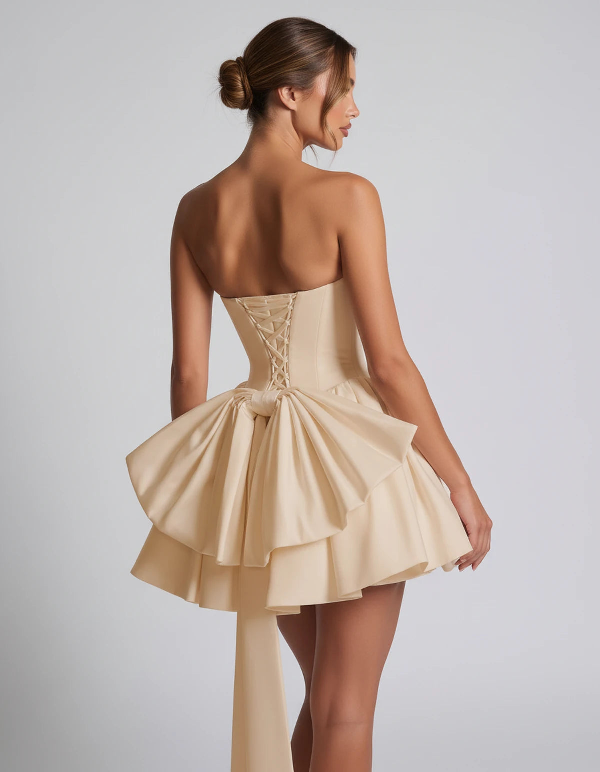 Javiera Mini Dresses — Champagne | SKU: RB-e356d0-champa2e-2,RB-e356d0-champa2e-4,RB-e356d0-champa2e-6,RB-e356d0-champa2e-8,RB-e356d0-champa2e-10,RB-e356d0-champa2e-12,RB-e356d0-champa2e-14,RB-e356d0-champa2e-16,RB-e356d0-champa2e-16W,RB-e356d0-champa2e-18W,RB-e356d0-champa2e-20W,RB-e356d0-champa2e-24W