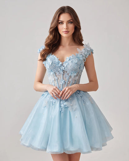 Juniperra Mini Dresses — Blue
