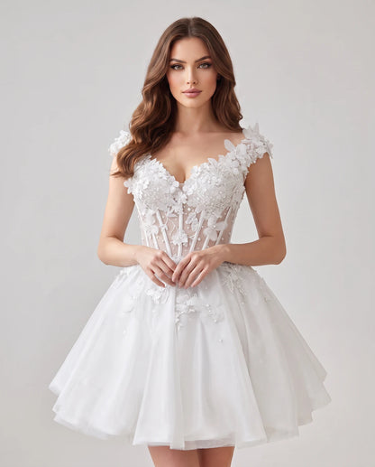 Juniperra Mini Dresses — Ivory