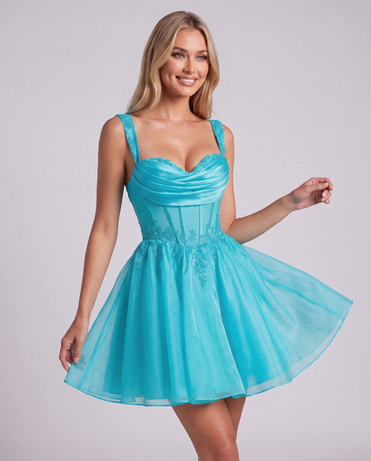 Kalinda Mini Dress — Blue | SKU: RB-0db8da-blue-2,RB-0db8da-blue-4,RB-0db8da-blue-6,RB-0db8da-blue-8,RB-0db8da-blue-10,RB-0db8da-blue-12,RB-0db8da-blue-14,RB-0db8da-blue-16,RB-0db8da-blue-16W,RB-0db8da-blue-18W,RB-0db8da-blue-20W,RB-0db8da-blue-22W