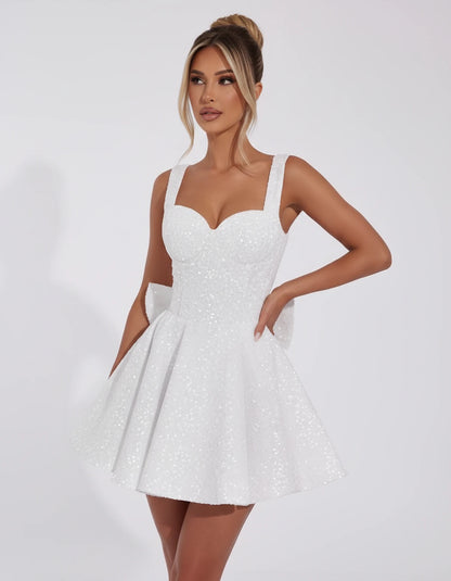 Katerine Mini Dresses — White | SKU: RB-81b11d-white-2,RB-81b11d-white-4,RB-81b11d-white-6,RB-81b11d-white-8,RB-81b11d-white-10,RB-81b11d-white-12,RB-81b11d-white-14,RB-81b11d-white-16,RB-81b11d-white-16W,RB-81b11d-white-18W,RB-81b11d-white-20W,RB-81b11d-white-22W