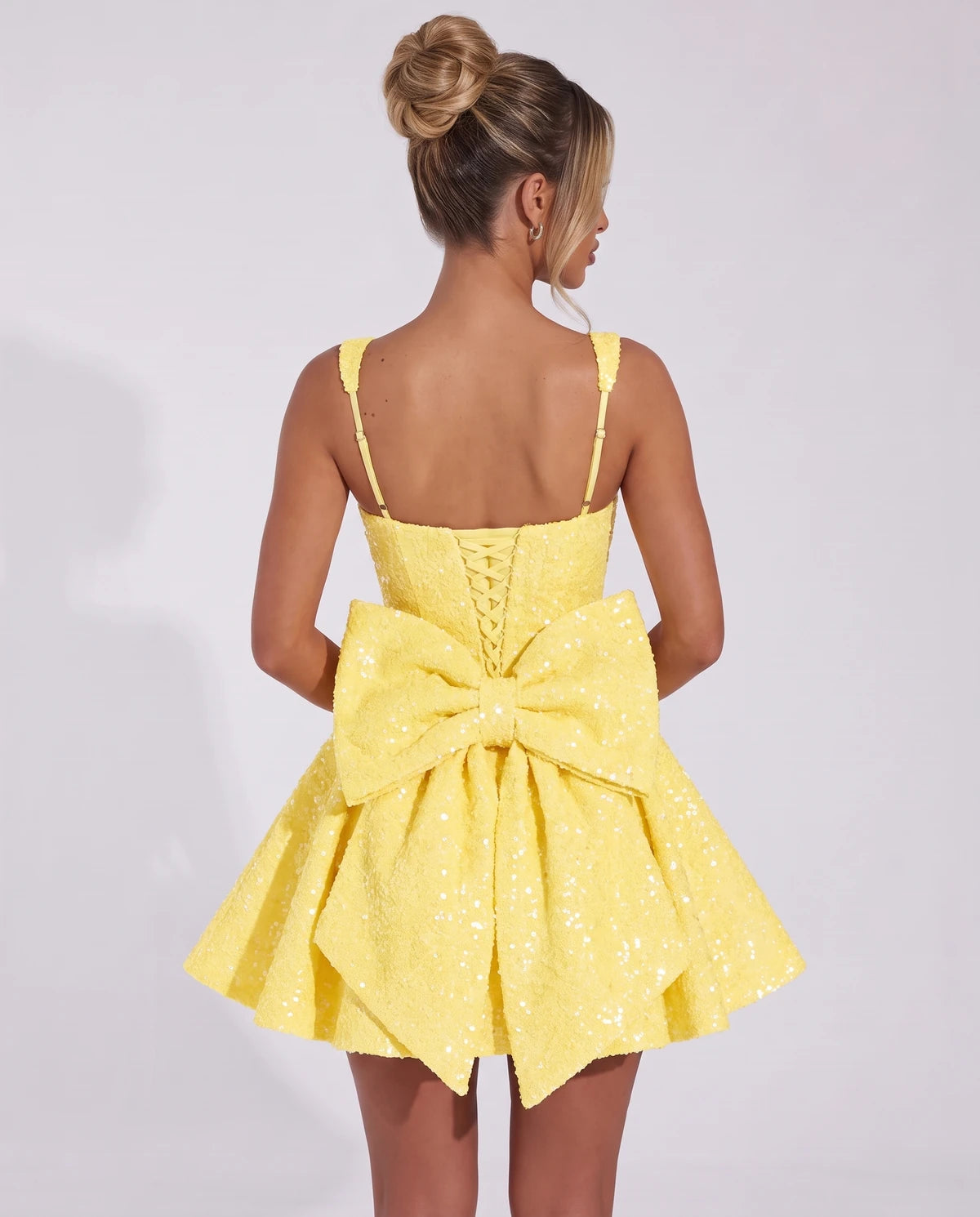Katerine Mini Dresses — Yellow | SKU: RB-81b11d-yellow-2,RB-81b11d-yellow-4,RB-81b11d-yellow-6,RB-81b11d-yellow-8,RB-81b11d-yellow-10,RB-81b11d-yellow-12,RB-81b11d-yellow-14,RB-81b11d-yellow-16,RB-81b11d-yellow-16W,RB-81b11d-yellow-18W,RB-81b11d-yellow-20W,RB-81b11d-yellow-22W