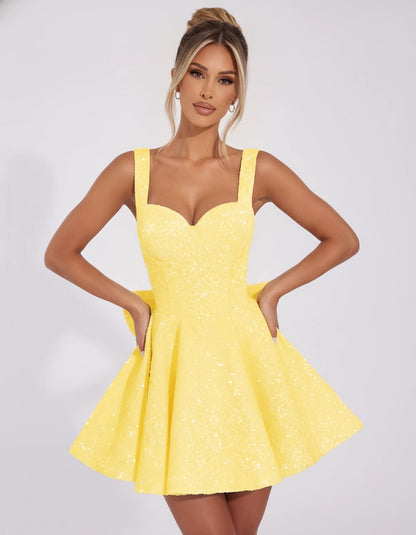 Katerine Mini Dresses — Yellow | SKU: RB-81b11d-yellow-2,RB-81b11d-yellow-4,RB-81b11d-yellow-6,RB-81b11d-yellow-8,RB-81b11d-yellow-10,RB-81b11d-yellow-12,RB-81b11d-yellow-14,RB-81b11d-yellow-16,RB-81b11d-yellow-16W,RB-81b11d-yellow-18W,RB-81b11d-yellow-20W,RB-81b11d-yellow-22W
