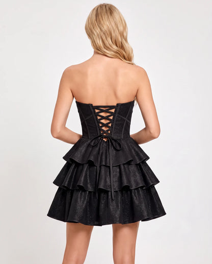 Kerensa Mini Dress — Black | SKU: RB-5fea62-black-2,RB-5fea62-black-4,RB-5fea62-black-6,RB-5fea62-black-8,RB-5fea62-black-10,RB-5fea62-black-12,RB-5fea62-black-14,RB-5fea62-black-14W,RB-5fea62-black-16,RB-5fea62-black-16W,RB-5fea62-black-18W,RB-5fea62-black-20W