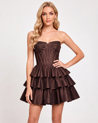 Kerensa Mini Dress — Brown