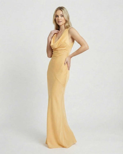 Gold Velvet Gown Halter Sleeveless Maxi Dress | Gala Nights & Celebrations, side view | Ramblion | SKU: SMD-74926-gold-L-3337,SMD-74926-gold-M-3558,SMD-74926-gold-S-5502,SMD-74926-gold-XL-7383,SMD-74926-gold-XS-3770