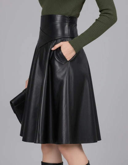 Korinna Midi Skirt — Black | SKU: RB-efd5f4-black-XS,RB-efd5f4-black-S,RB-efd5f4-black-M,RB-efd5f4-black-L,RB-efd5f4-black-XL,RB-efd5f4-black-2XL