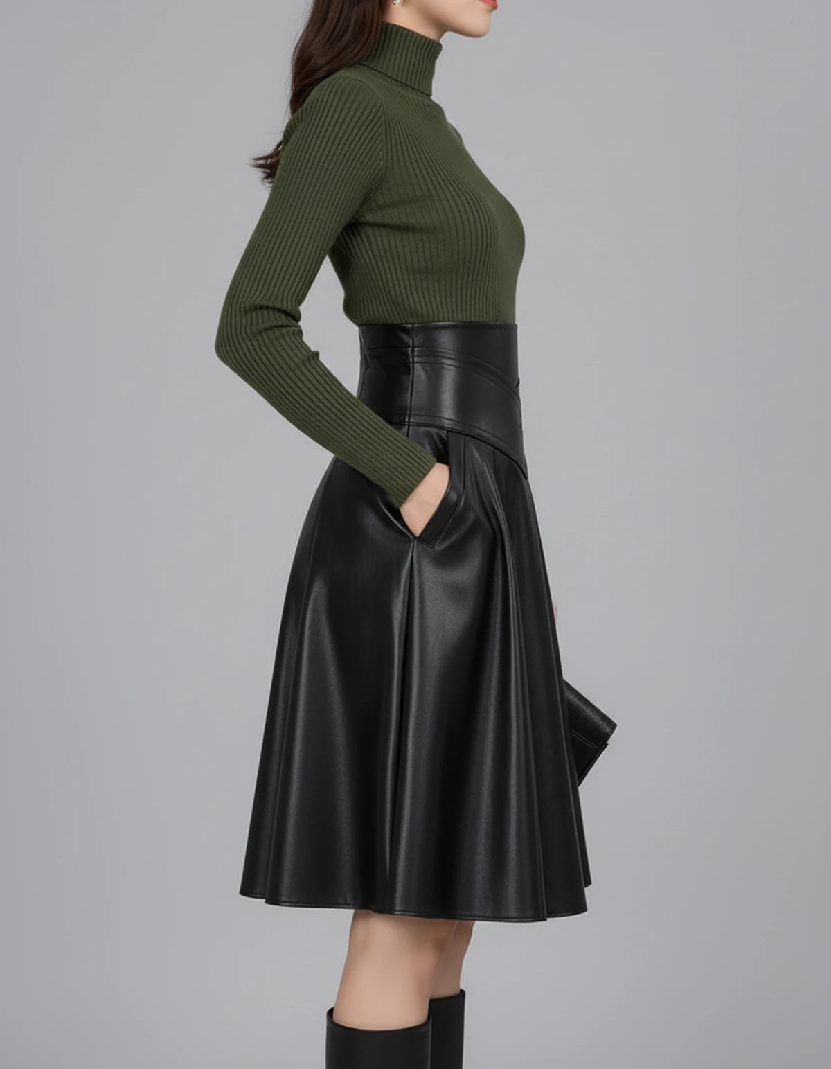 Korinna Midi Skirt — Black | SKU: RB-efd5f4-black-XS,RB-efd5f4-black-S,RB-efd5f4-black-M,RB-efd5f4-black-L,RB-efd5f4-black-XL,RB-efd5f4-black-2XL