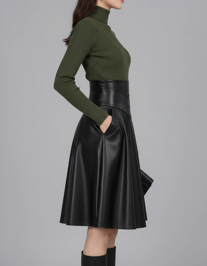 Korinna Midi Skirt — Black | SKU: RB-efd5f4-black-XS,RB-efd5f4-black-S,RB-efd5f4-black-M,RB-efd5f4-black-L,RB-efd5f4-black-XL,RB-efd5f4-black-2XL