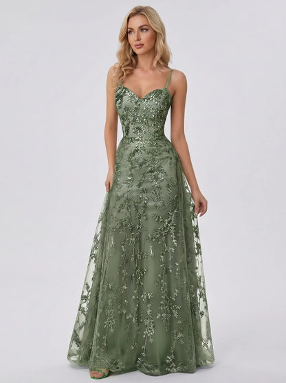 Lalique Maxi Dresses — Dusty Green