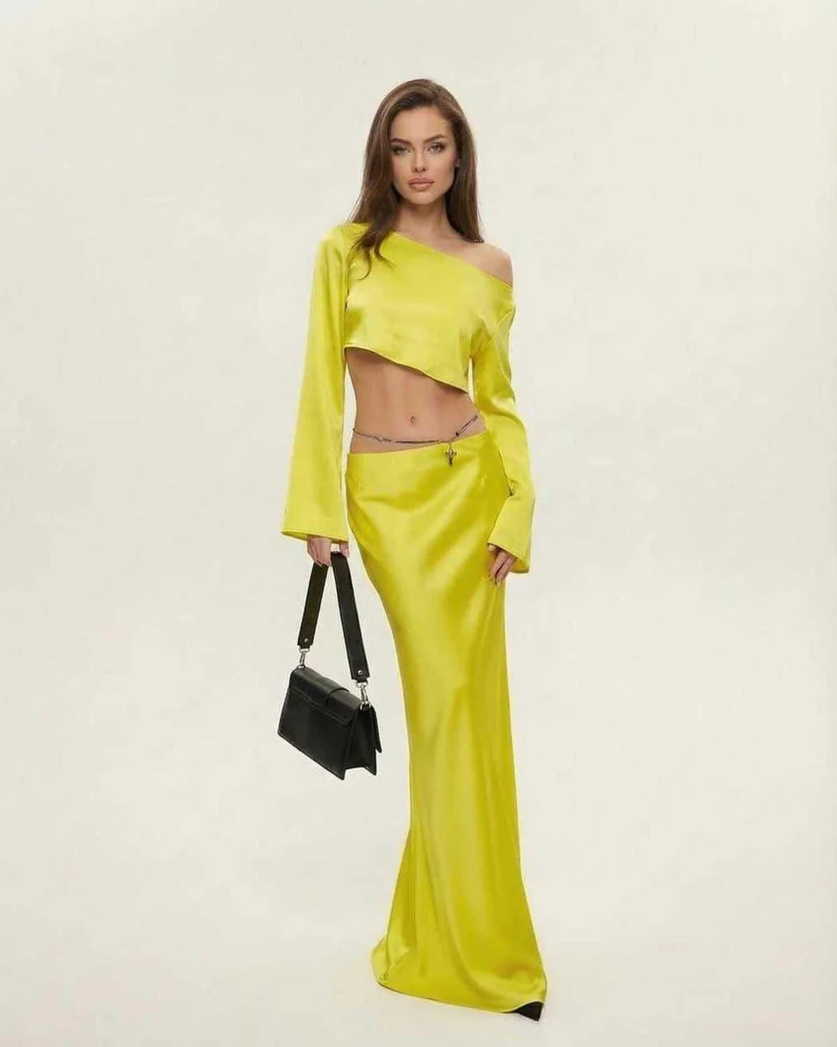Yellow Bodycon Round Neck Sleeveless Midi Dress | Black-Tie Events & Celebrations, front view | Ramblion | SKU: VMD-482039175-yellow-L-2689,VMD-482039175-yellow-M-4989,VMD-482039175-yellow-S-4359,VMD-482039175-yellow-XL-3662,VMD-482039175-yellow-XS-5789