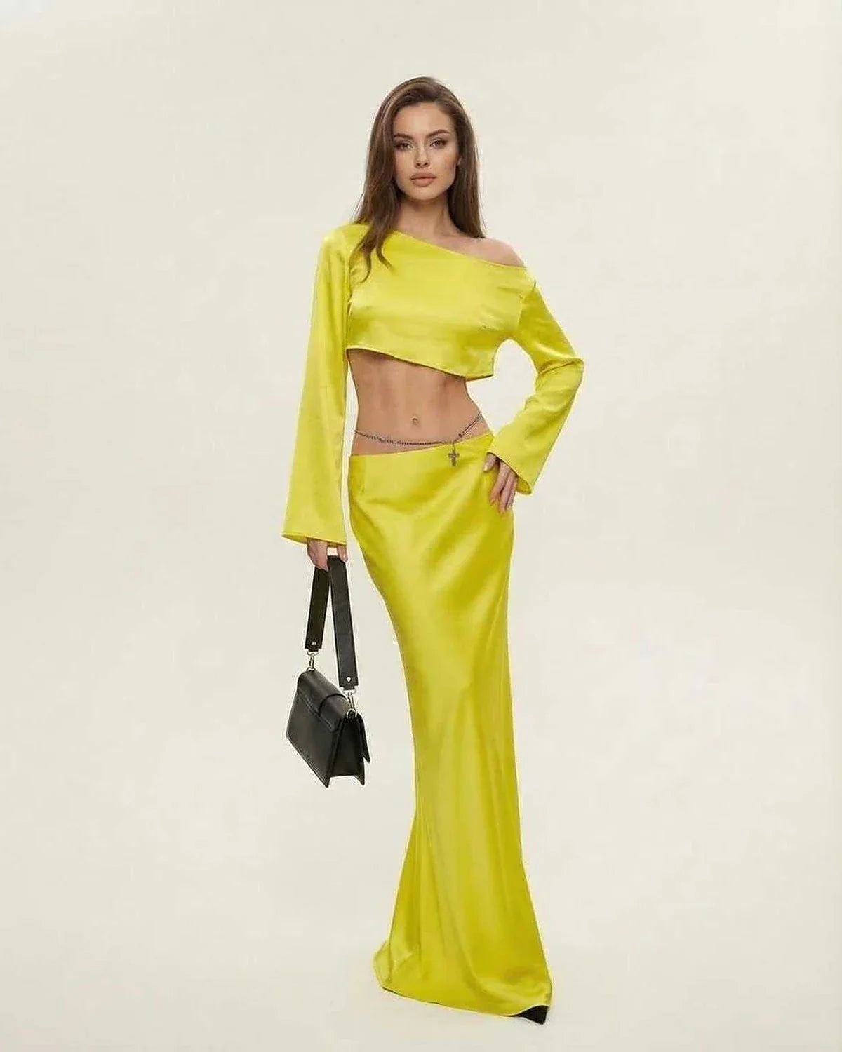 Yellow Bodycon Round Neck Sleeveless Midi Dress | Black-Tie Events & Celebrations, front view | Ramblion | SKU: VMD-482039175-yellow-L-2689,VMD-482039175-yellow-M-4989,VMD-482039175-yellow-S-4359,VMD-482039175-yellow-XL-3662,VMD-482039175-yellow-XS-5789